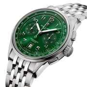 Orologio Breitling Premier B01 42 mm con quadrante verde e cronografi su acciaio