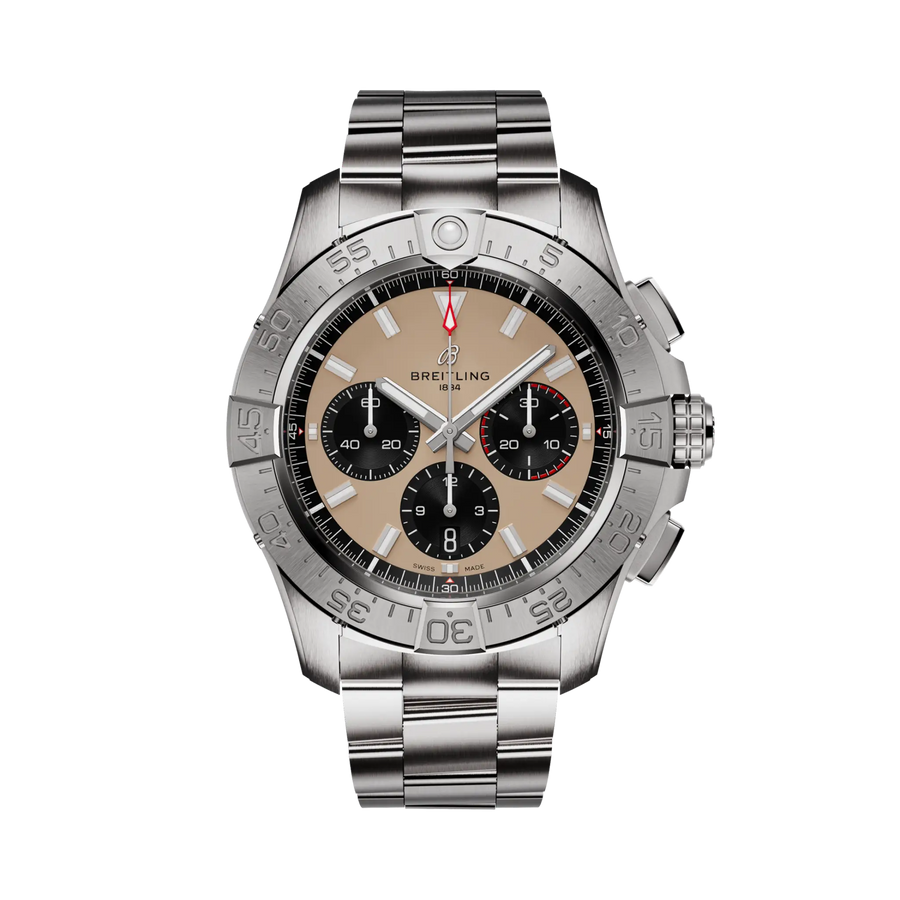 Breitling Avenger B01 Chronograph 44 Uomo Automatico 44 mm Acciaio Quadrante Sabbia Calibro B01 COSC Bracciale Acciaio 300 m Ref. AB0147101A1A1