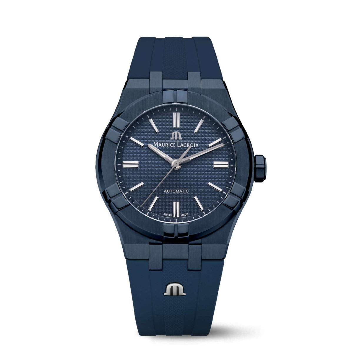 Maurice Lacroix AIKON Automatic 39mm Blue PVD Limited Edition Uomo Acciaio PVD Blu Quadrante Blu Clous de Paris Automatico Calibro ML115 Vetro Zaffiro Cinturino Gomma Blu 200m Swiss Made 888 Esemplari Ref. AI6007-PVC00-430-4 Oasi Watch