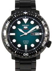 Orologio Seiko Sports nero, quadrante turchese, lunetta girevole, giorno-data THU 10