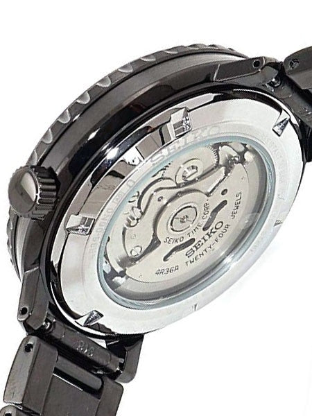 Seiko 5 Sports Bottle Cap Automatico Uomo 45 mm Acciaio Gunmetal Quadrante Turchese Lunetta Girevole Unidirezionale Nera Vetro Hardlex Giorno e Data Bracciale Acciaio Nero 100 m Ref. SRPC65K1 Oasi Watch