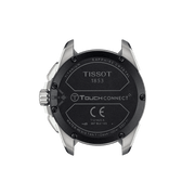 Orologio Tissot con fondello nero, scritte e indicazione T-Touch Connect