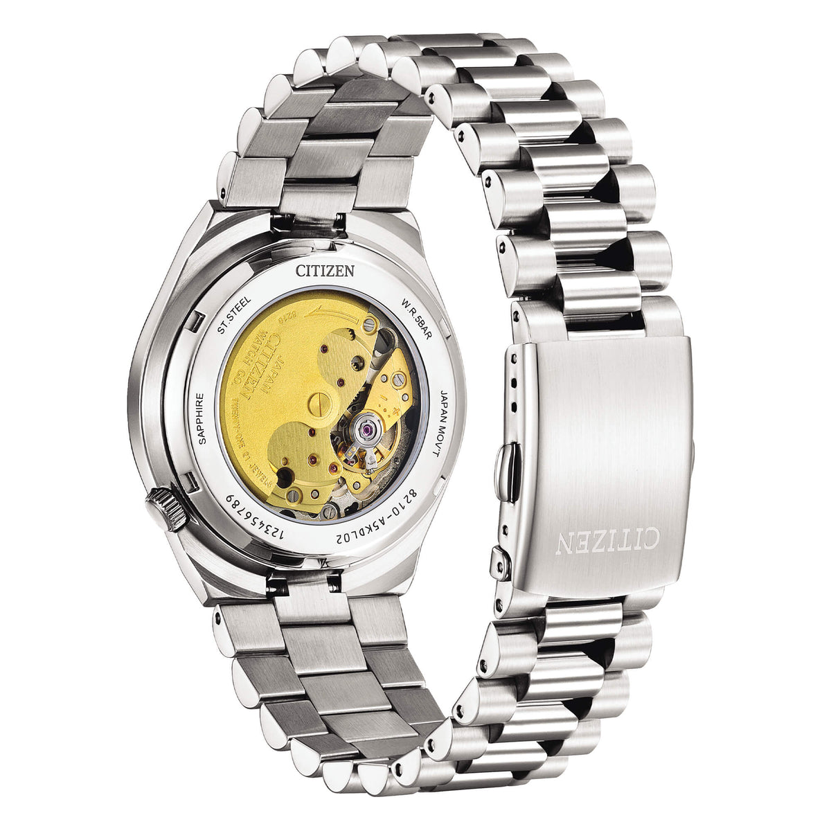 Citizen Tsuyosa Automatico Uomo 40 mm Acciaio Quadrante Salmone Vetro Zaffiro Data Calibro 8210 Bracciale Acciaio 50 m Ref. NJ0159-86Z Oasi Watch