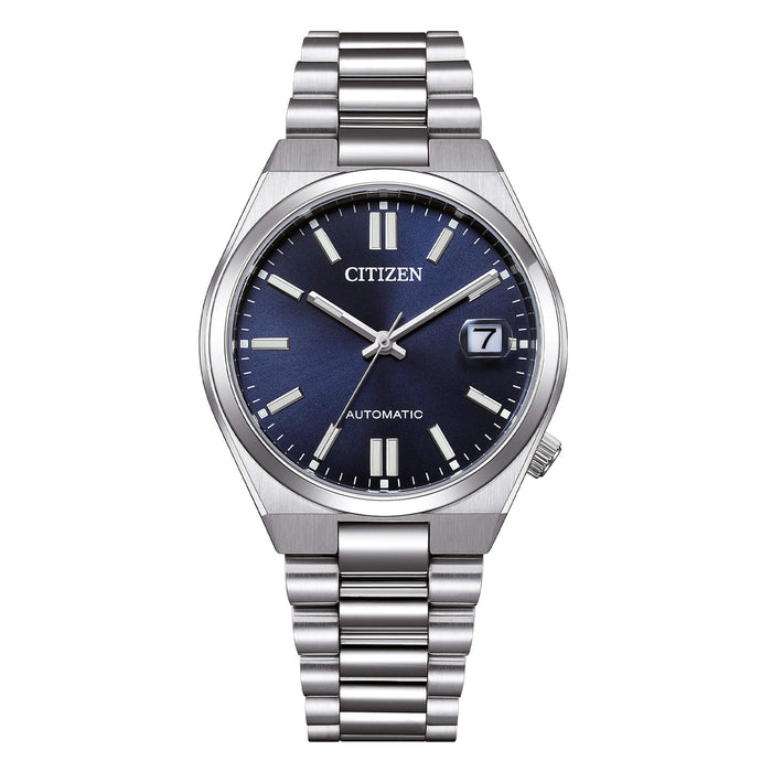 Citizen Tsuyosa 37 Automatico Unisex 37 mm Acciaio Quadrante Blu Grigio Soleil Vetro Zaffiro Data Calibro 8210 Bracciale Acciaio 50 m Ref. NJ0200-50M