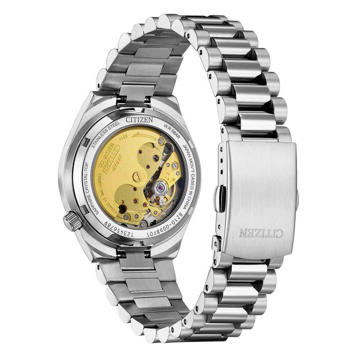 Citizen Tsuyosa 37 Automatico Unisex 37 mm Acciaio Quadrante Blu Grigio Soleil Vetro Zaffiro Data Calibro 8210 Bracciale Acciaio 50 m Ref. NJ0200-50M Oasi Watch