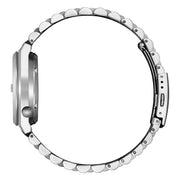 Orologio automatico con bracciale in acciaio, profilo laterale e fondello