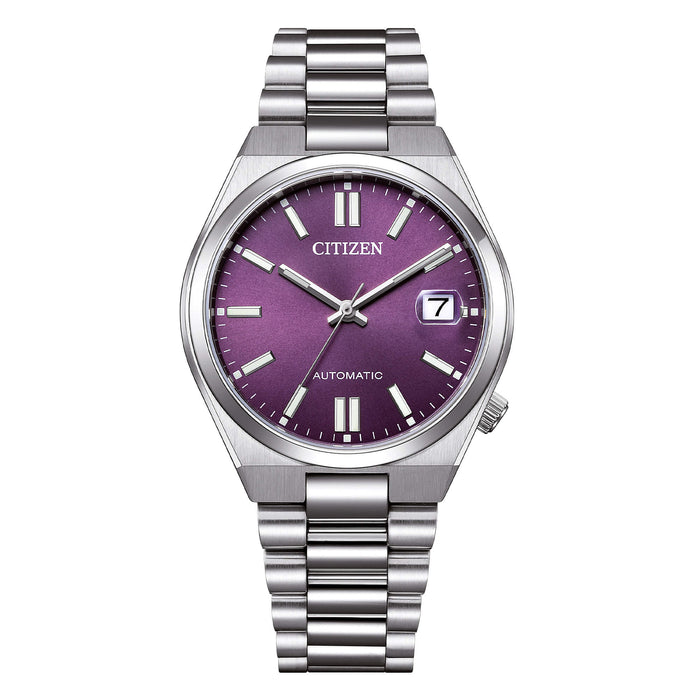Citizen Tsuyosa 37 Automatico Unisex 37 mm Acciaio Quadrante Viola Soleil Vetro Zaffiro Data Calibro 8210 Bracciale Acciaio 50 m Ref. NJ0200-50W