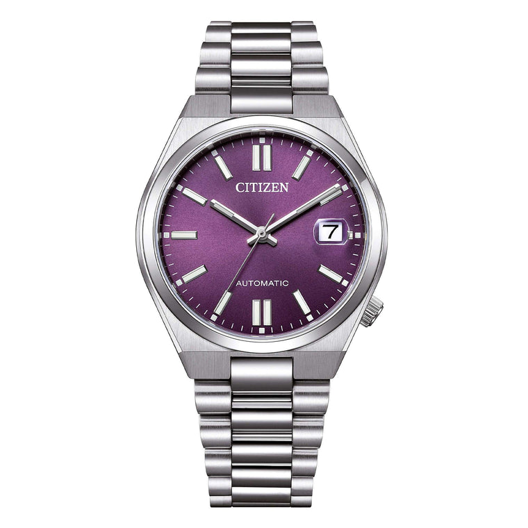 Citizen Tsuyosa 37 Automatico Unisex 37 mm Acciaio Quadrante Viola Soleil Vetro Zaffiro Data Calibro 8210 Bracciale Acciaio 50 m Ref. NJ0200-50W