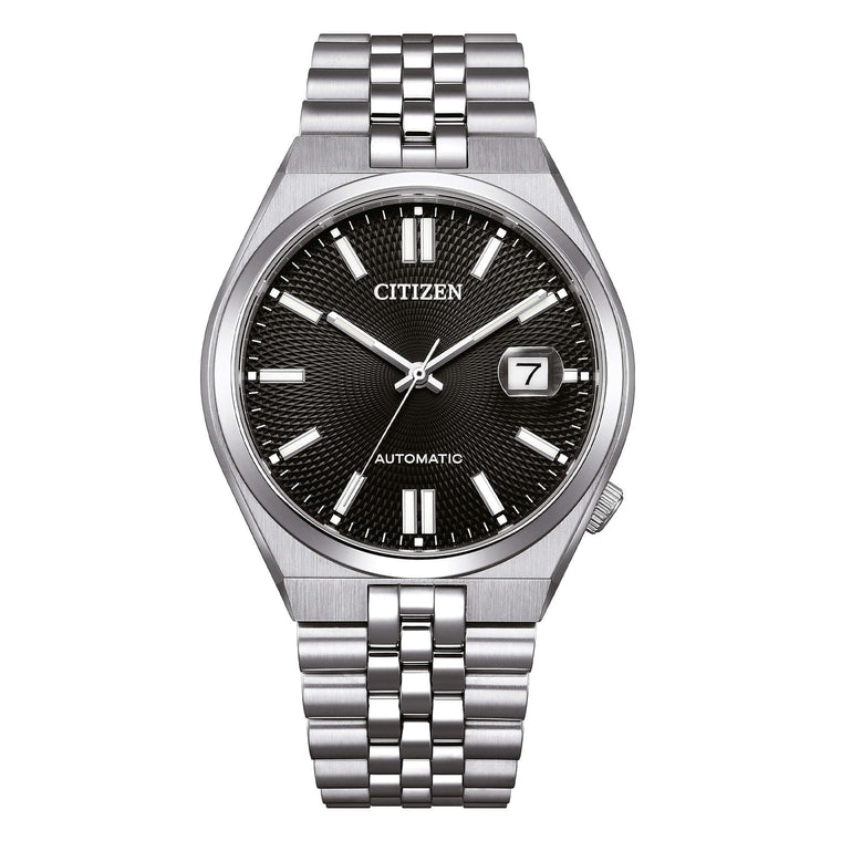 Citizen Tsuyosa 60 Automatico Uomo 40 mm Acciaio Quadrante Nero Soleil Vetro Zaffiro Data Calibro 8310 60 Ore Bracciale Acciaio 50 m Ref. NK0020-55E