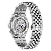 Orologio automatico con fondello trasparente e bracciale in acciaio