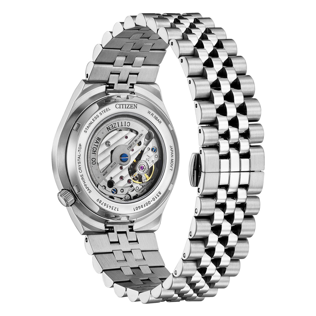 Citizen Tsuyosa 60 Automatico Uomo 40 mm Acciaio Quadrante Nero Soleil Vetro Zaffiro Data Calibro 8310 60 Ore Bracciale Acciaio 50 m Ref. NK0020-55E