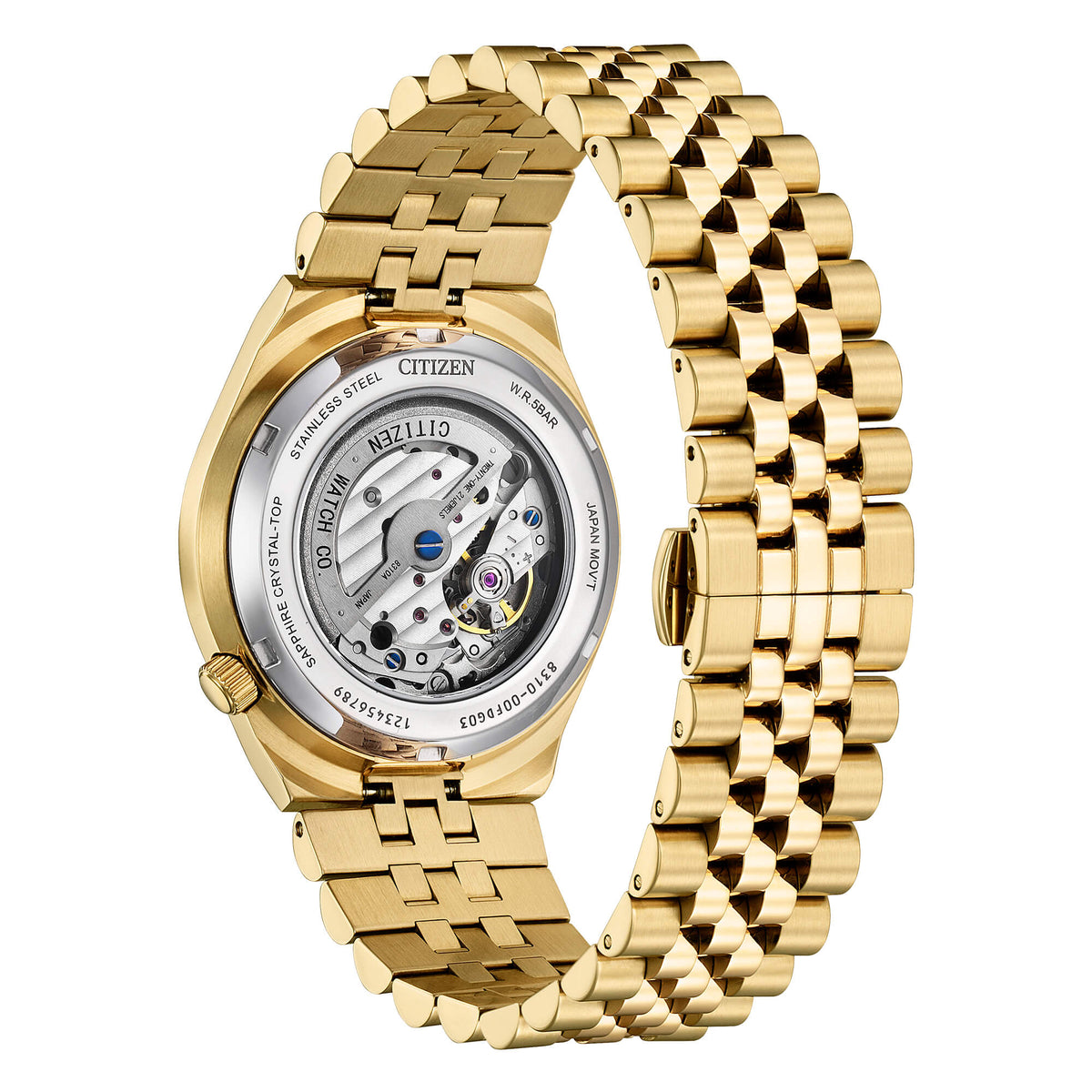 Citizen Tsuyosa 60 Automatico Uomo 40 mm Acciaio Oro Rosa Quadrante Blu Soleil Vetro Zaffiro Data Calibro 8310 60 Ore Bracciale Acciaio Oro Rosa 50 m Ref. NK0023-57L