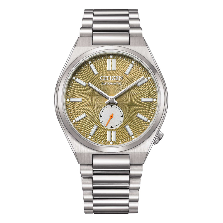 Citizen Tsuyosa Piccoli Secondi Automatico Uomo 40 mm Acciaio Quadrante Verde Art Déco Vetro Zaffiro Calibro 8322 Bracciale Acciaio 50 m Ref. NK5010-51X