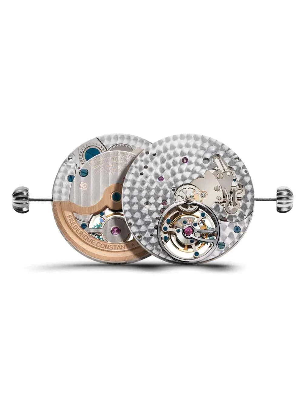 Orologio automatico: fondello aperto con meccanismo interno colorato