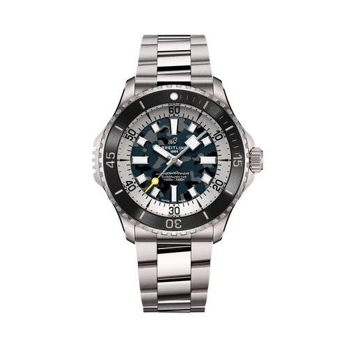 Orologio subacqueo in titanio con quadrante nero mimetico, indici e lunetta