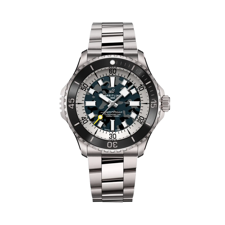 Breitling Superocean Automatic 46 Super Diver Uomo 46 mm Titanio Quadrante Nero Mimetico Calibro 10 Bracciale Titanio 1000 m Ref. E10379351B1E1