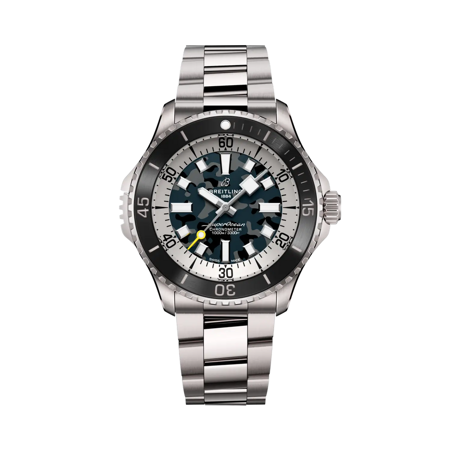 Breitling Superocean Automatic 46 Super Diver Uomo 46 mm Titanio Quadrante Nero Mimetico Calibro 10 Bracciale Titanio 1000 m Ref. E10379351B1E1