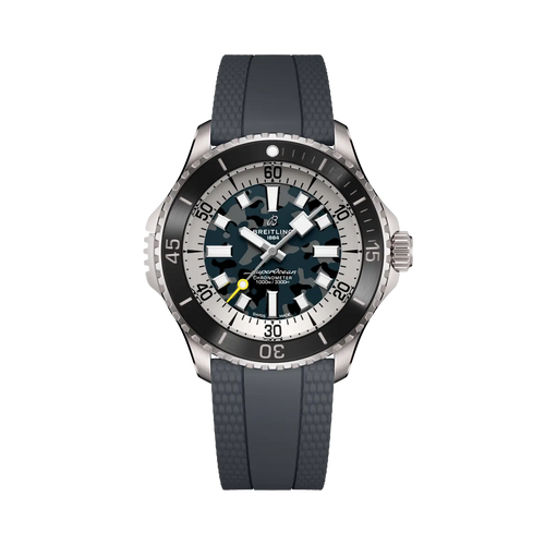 Orologio subacqueo da uomo con quadrante mimetico e cinturino nero in gomma