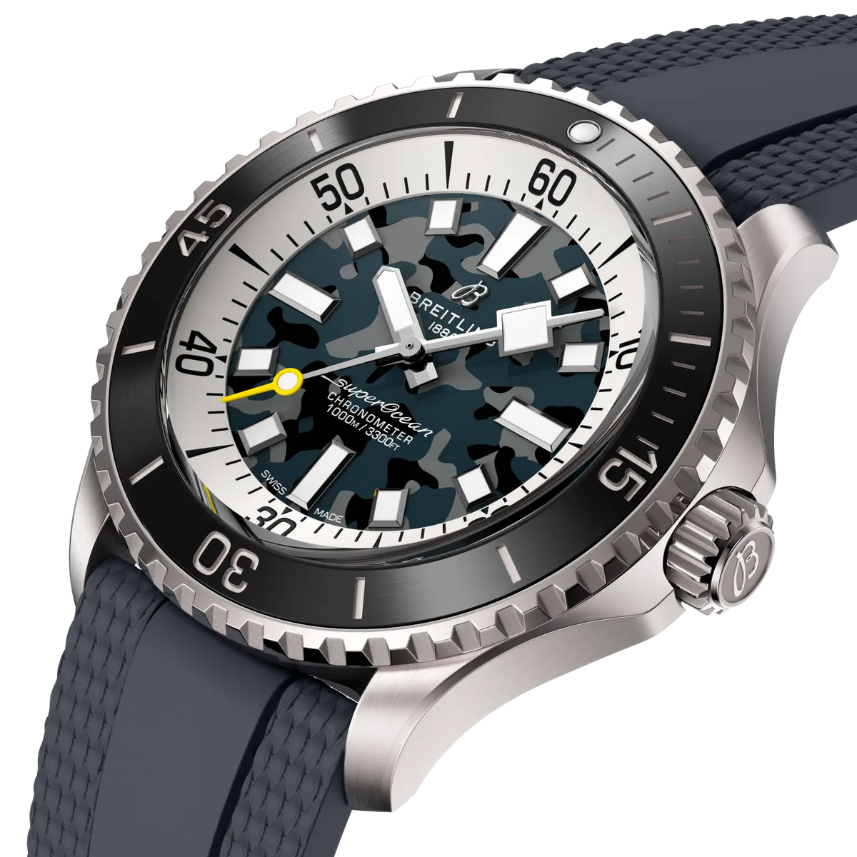 Breitling Superocean Automatic 46 Super Diver Uomo 46 mm Titanio Quadrante Nero Mimetico Calibro 10 Caucciù Antracite 1000 m Ref. E10379351B1S1
