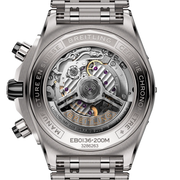 Fondello trasparente dell’orologio Breitling in titanio con meccanismo e scritte