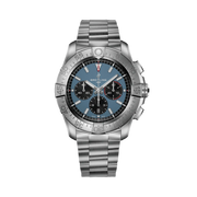 Orologio Breitling Super Avenger titanio con quadrante blu e bracciale a maglie