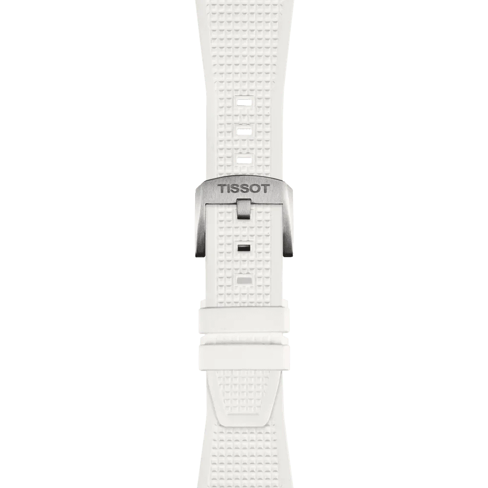 Tissot PRX 40mm Quartz Swiss Made T137.410.17.011.00 Orologio Uomo Quadrante Bianco Cinturino Gomma Bianca MDR