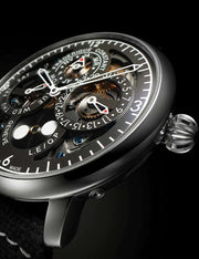 Orologio automatico cassa in acciaio con quadrante grigio e corona laterale