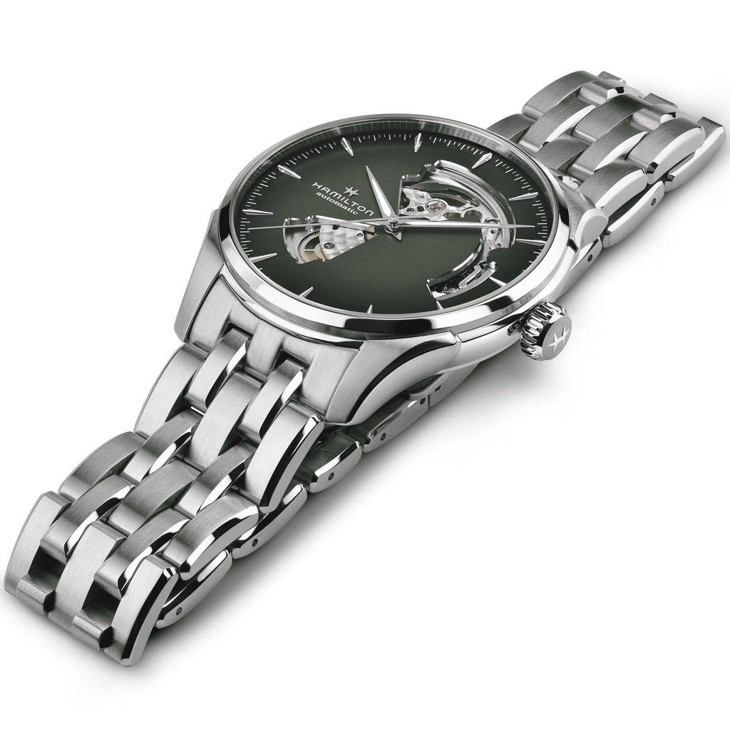 Orologio automatico cassa acciaio con quadrante verde e bracciale a maglie