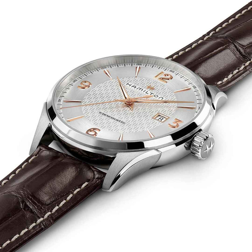 Orologio Hamilton con cassa in acciaio argento e quadrante argento dettagliato