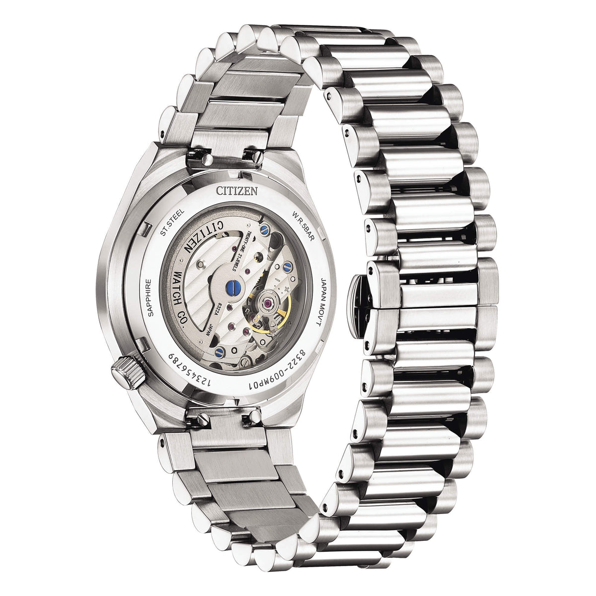Citizen Tsuyosa Small Second Automatico Uomo 40 mm Acciaio Quadrante Blu Testurizzato Piccoli Secondi Vetro Zaffiro Calibro 8322 Bracciale Acciaio 50 m Ref. NK5010-51L