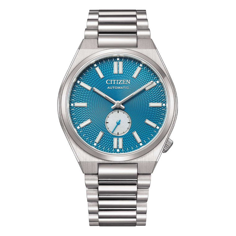 Citizen Tsuyosa Small Second Automatico Uomo 40 mm Acciaio Quadrante Blu Testurizzato Piccoli Secondi Vetro Zaffiro Calibro 8322 Bracciale Acciaio 50 m Ref. NK5010-51L