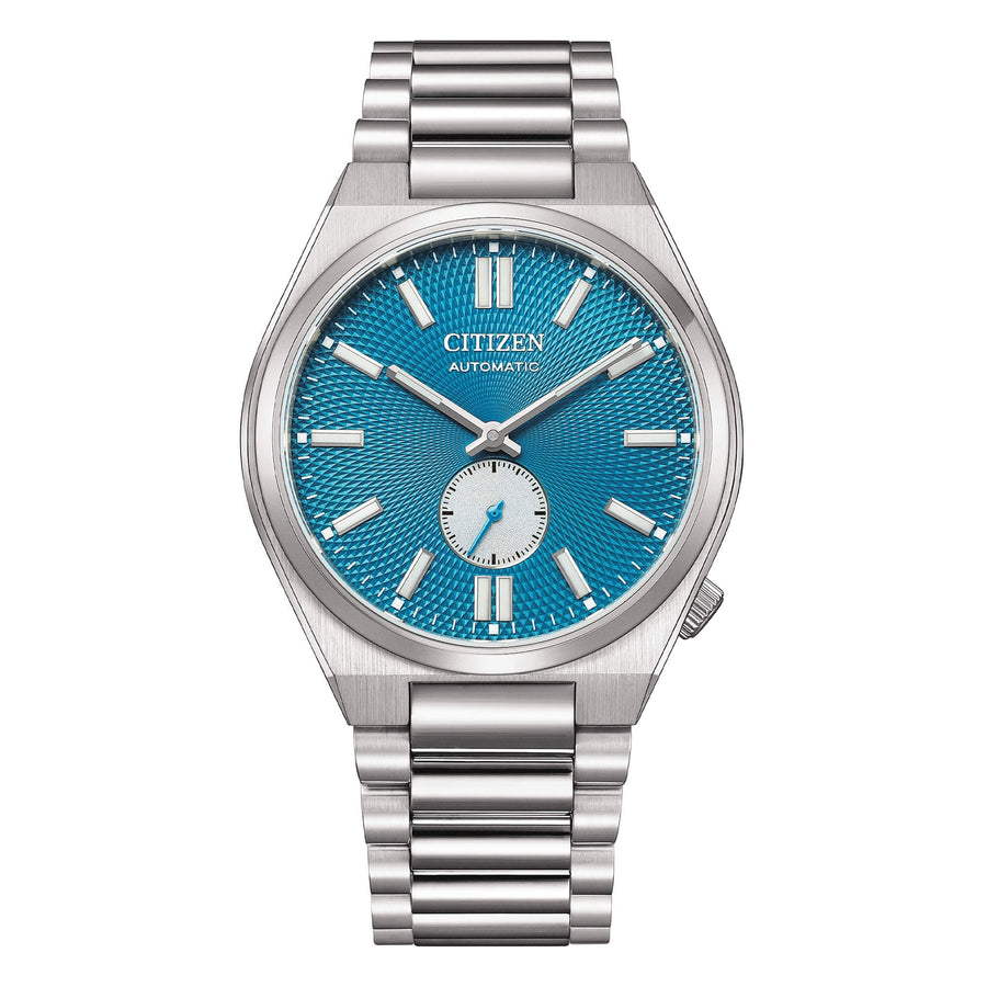 Citizen Tsuyosa Small Second Automatico Uomo 40 mm Acciaio Quadrante Blu Testurizzato Piccoli Secondi Vetro Zaffiro Calibro 8322 Bracciale Acciaio 50 m Ref. NK5010-51L