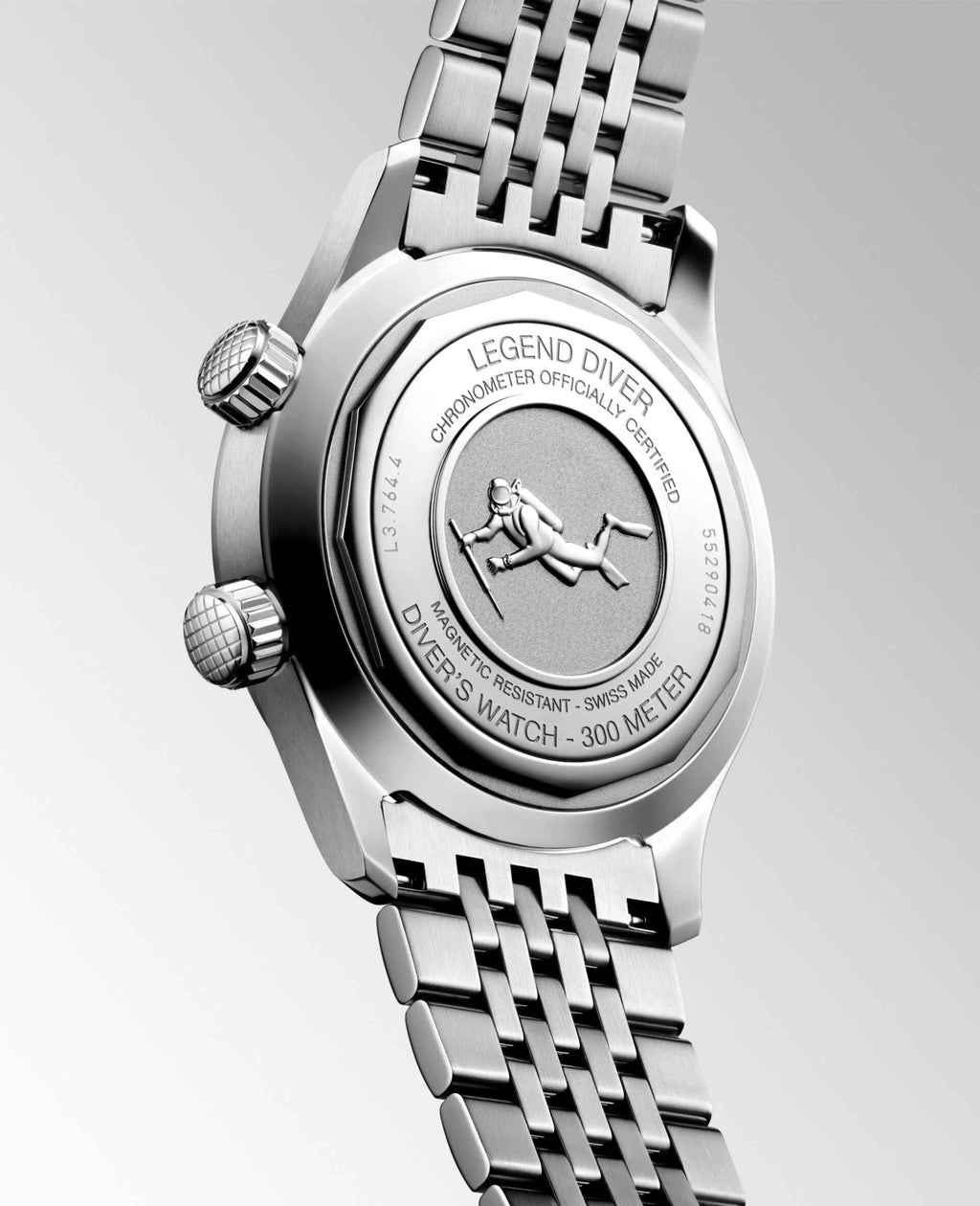 Orologio Longines Legend Diver con fondello e bracciale in acciaio
