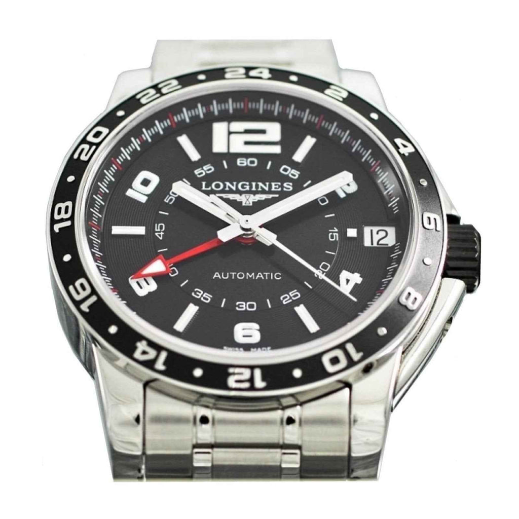 Orologio Admiral GMT 42 mm in acciaio, quadrante nero con datario e lancette automatiche