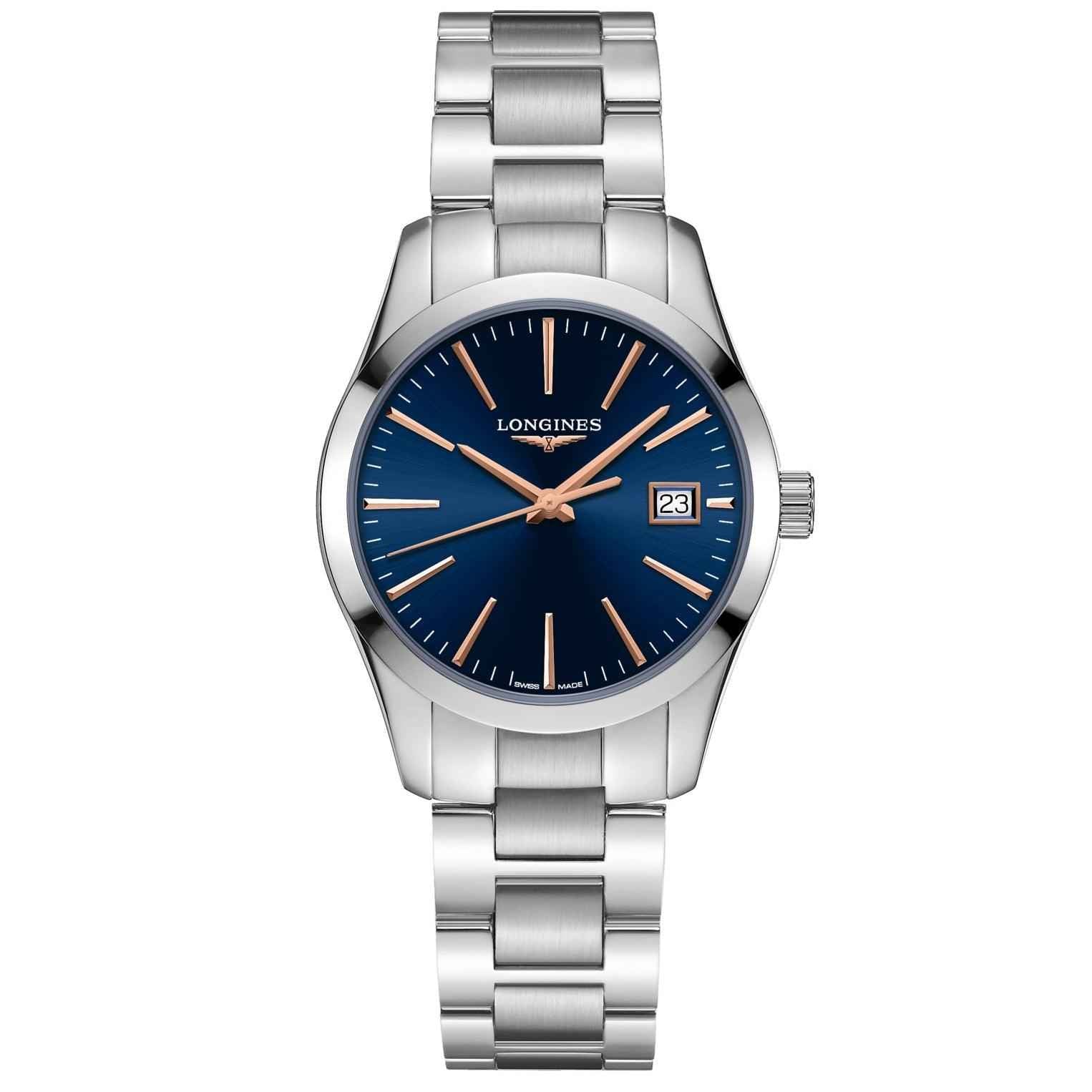 Orologio da polso donna acciaio con quadrante blu scuro e cinturino a maglie
