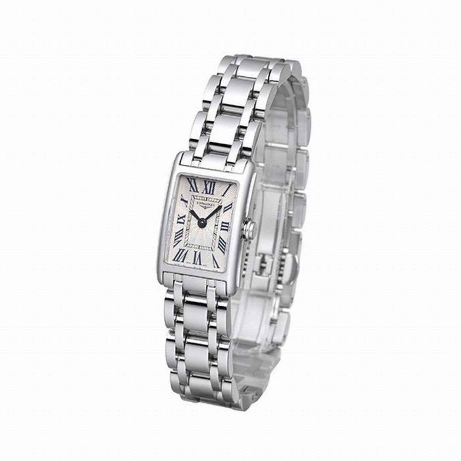 Orologio Longines DolceVita argento con quadrante blu e bracciale in acciaio