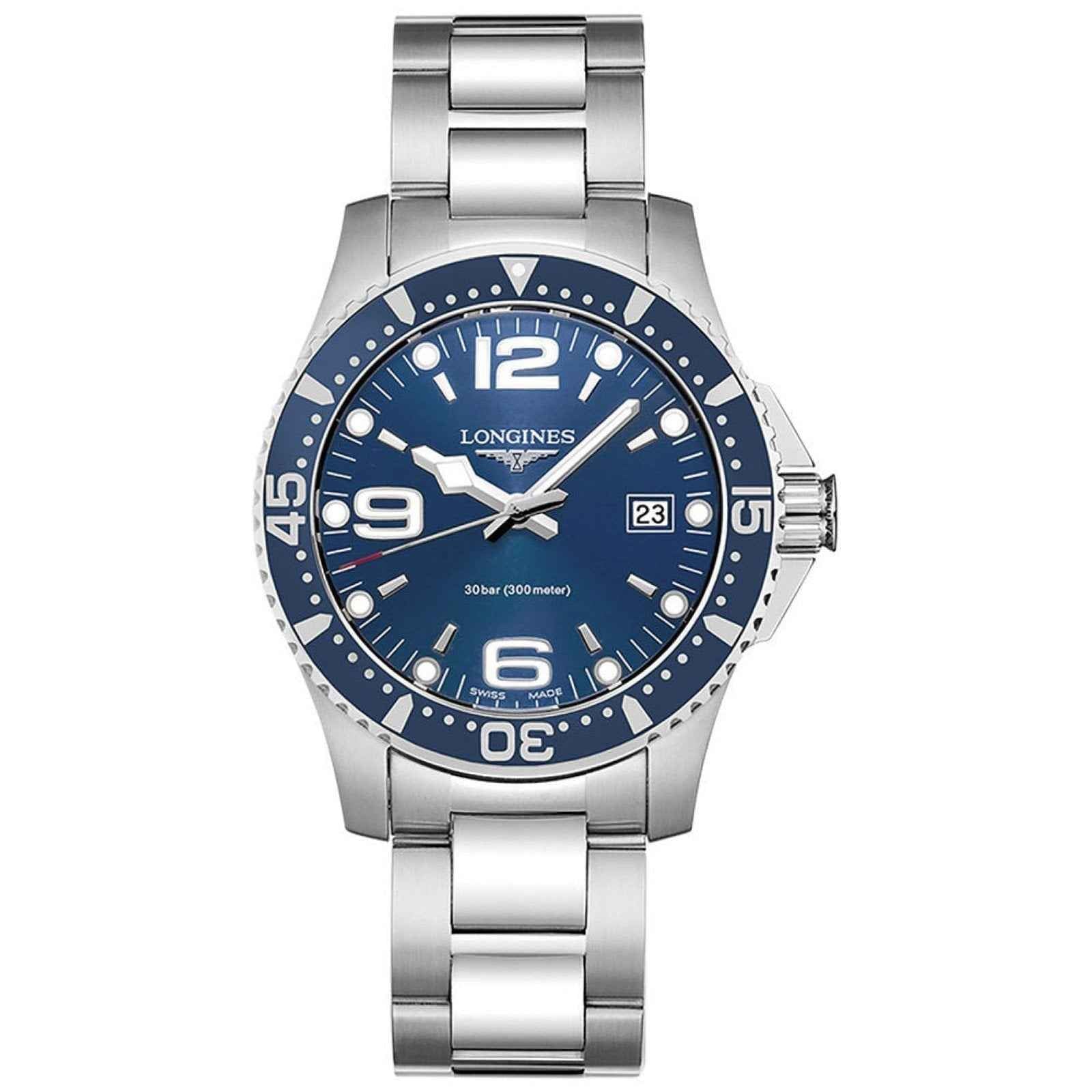 Orologio Longines HydroConquest da uomo in acciaio con quadrante blu e bracciale