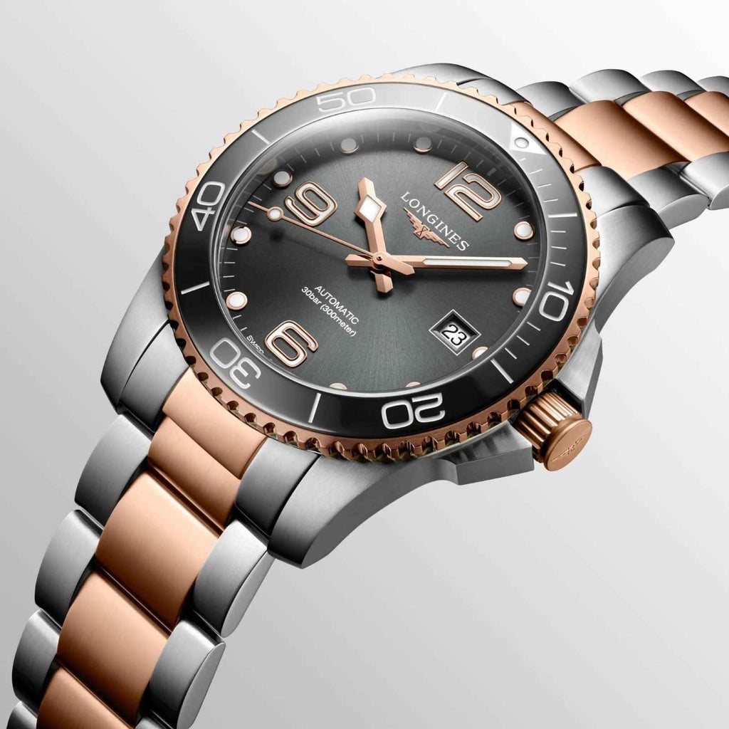 Orologio Longines HydroConquest 41mm, quadrante nero, indici numerici e corona laterale