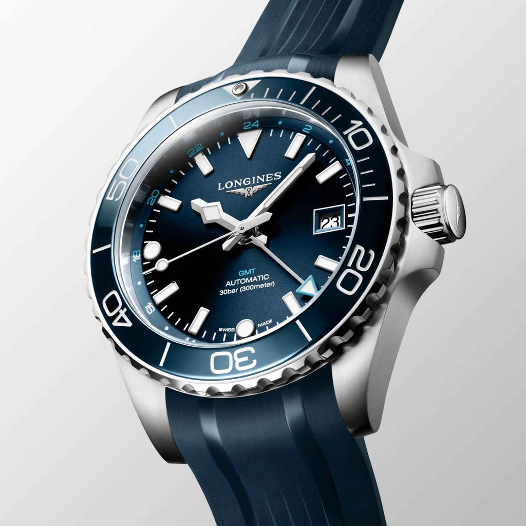 Orologio Longines Hydroconquest GMT 41mm con quadrante blu e datario 24