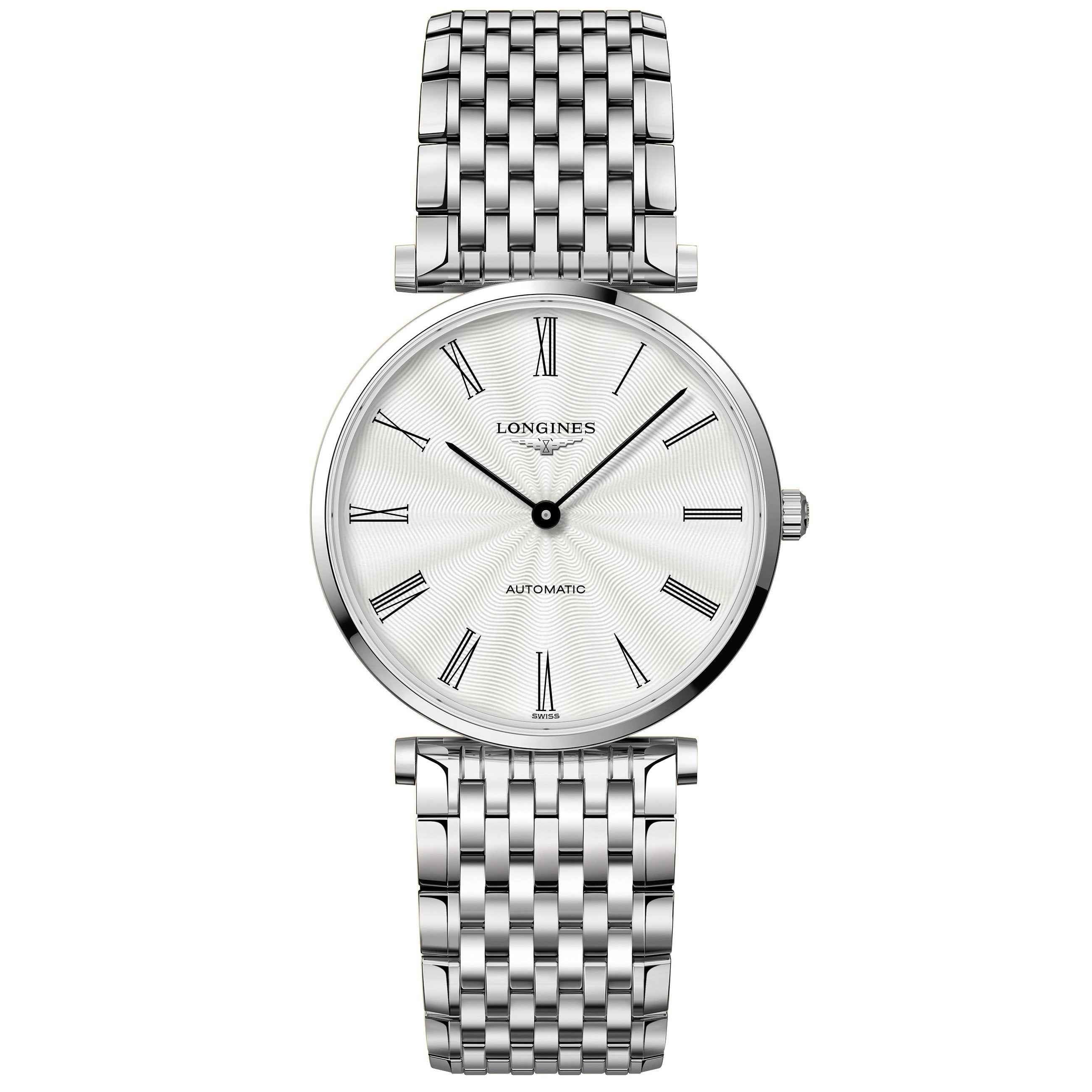 Orologio LONGINES La Grande Classique automatico in acciaio, quadrante bianco con numeri romani