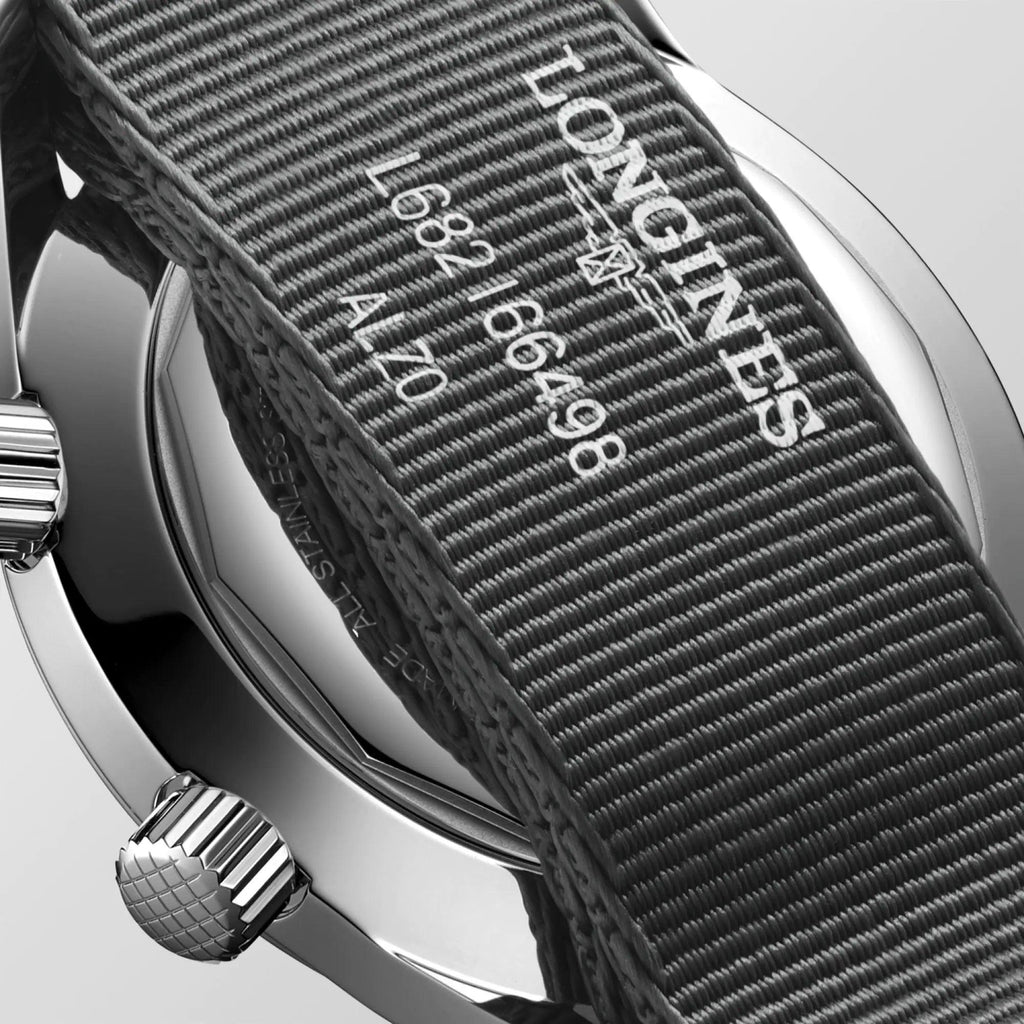 Orologio automatico subacqueo 42 mm con cinturino in tessuto grigio e fibbia acciaio