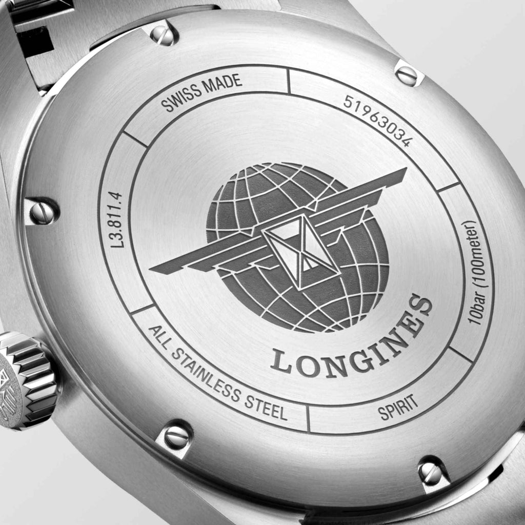 Fondello dell’orologio Longines in acciaio con incisione e scritta SWISS MADE