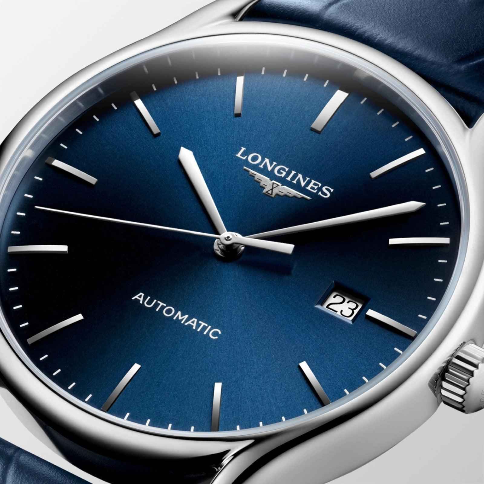 Orologio Longines Lyre 40mm, quadrante blu con indici e lancette bianche