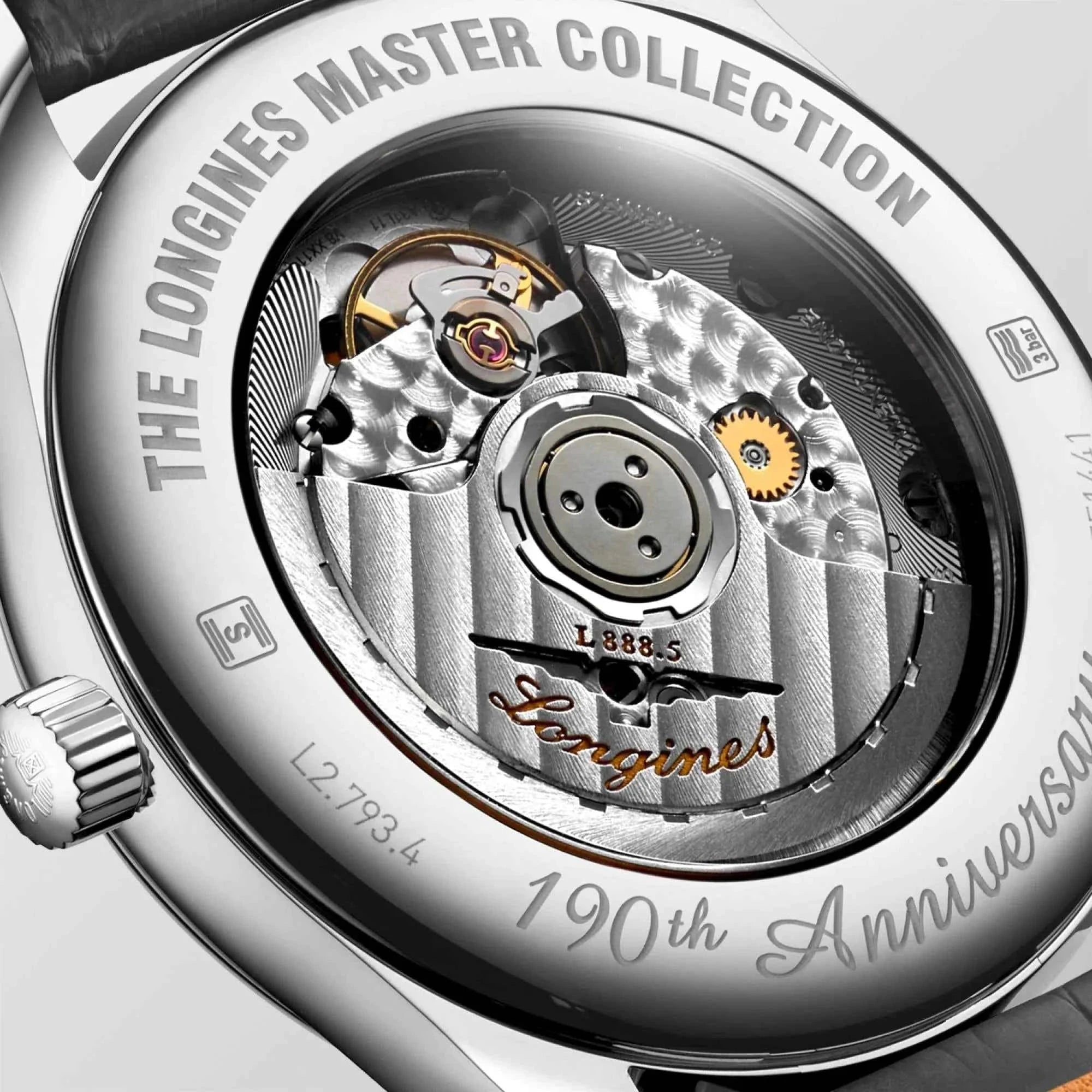 Orologio con fondello a vista movimento automatico, scritte Master Collection, cassa acciaio