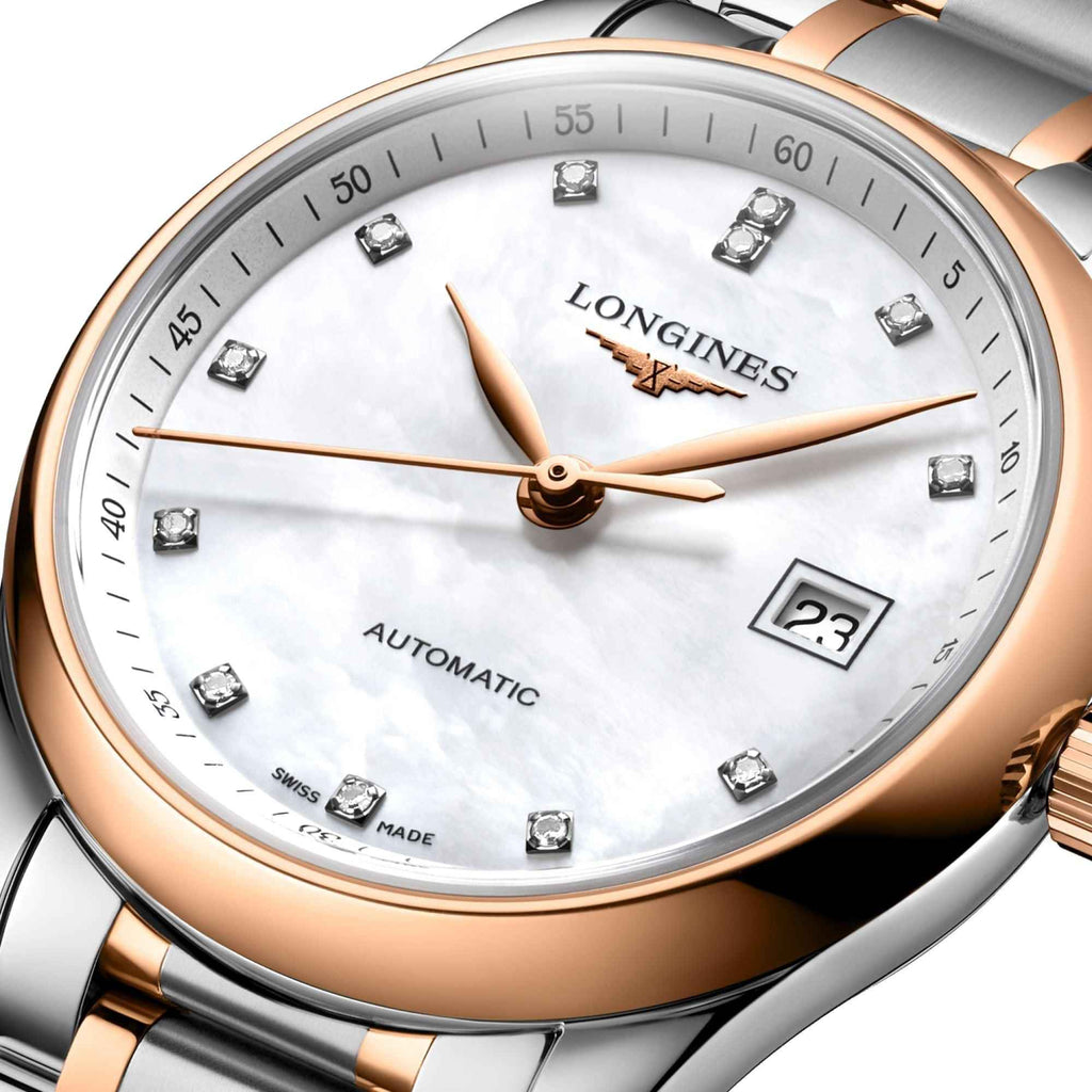 Orologio Longines Master 29mm automatico: quadrante madreperla con datario 23