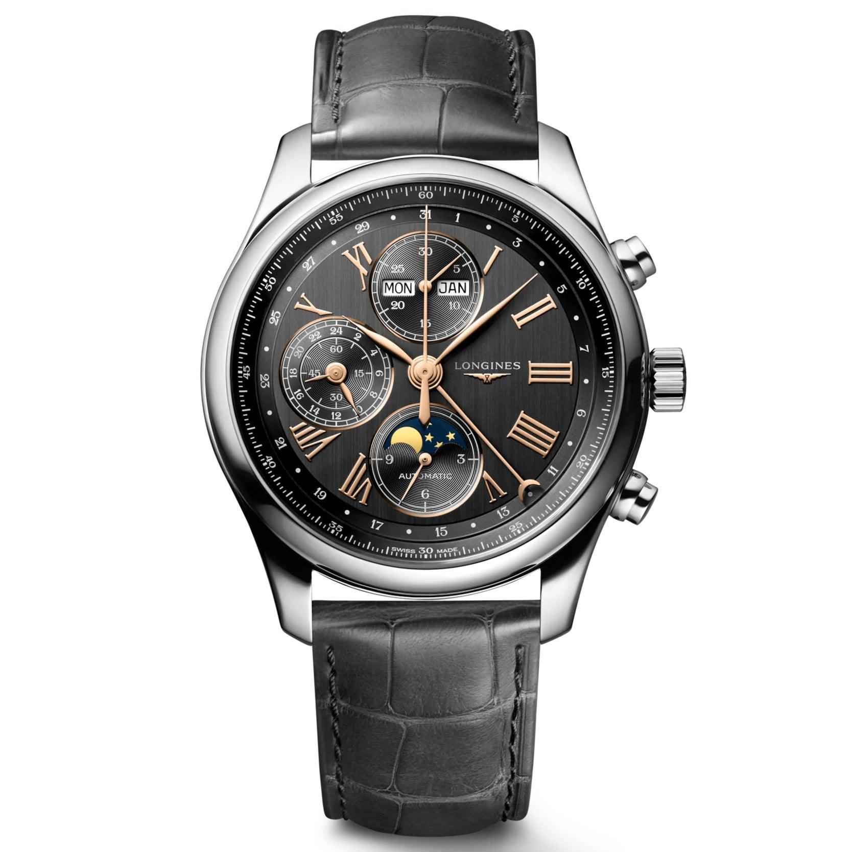 Orologio automatico Master Collection 42 mm con quadrante antracite e cinturino in pelle