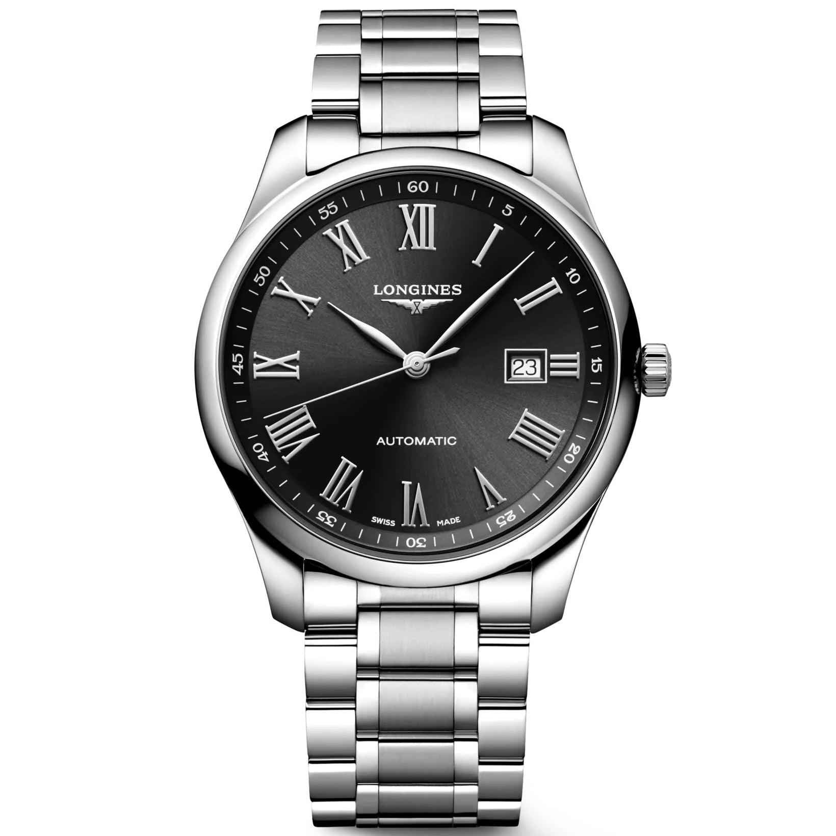 Orologio Longines Master Collection 42mm nero automatico in acciaio