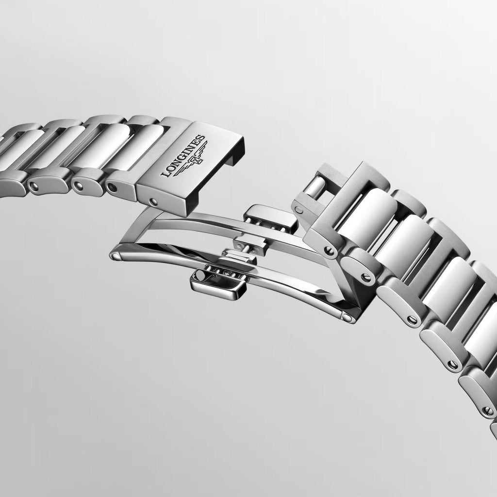 Orologio Longines New Conquest in acciaio con chiusura aperta e fibbia