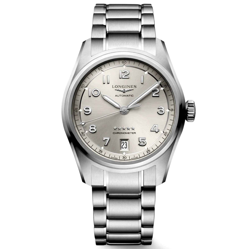 Orologio Longines Spirit automatico 37 mm in acciaio con quadrante champagne