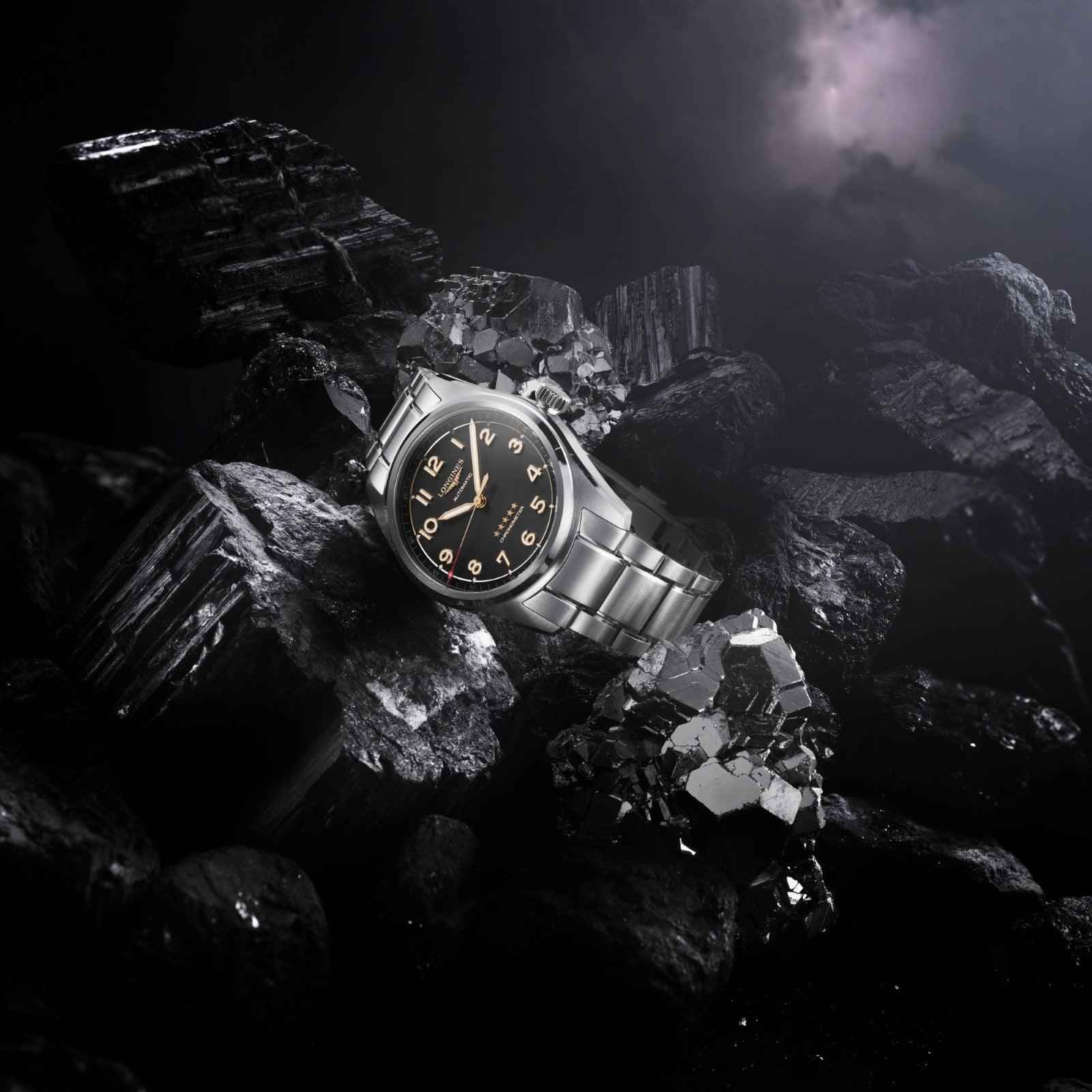 Orologio Spirit 40 mm con bracciale metallico grigio e quadrante nero